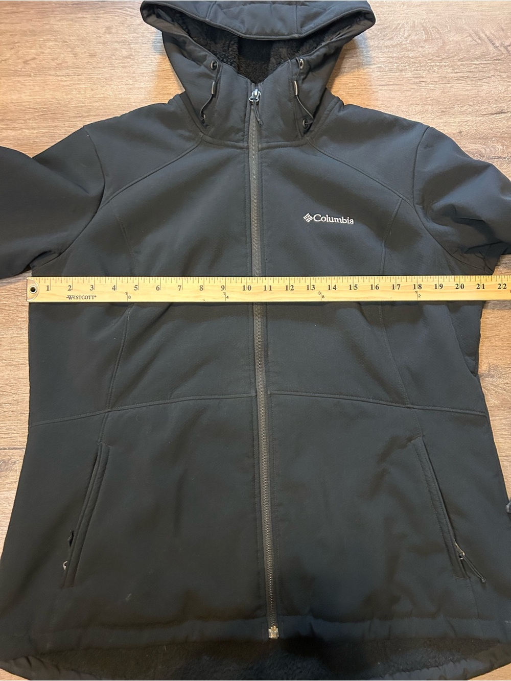 Columbia Jacket Womens XL Black Hooded Full Zip Fleece Lined Softshell - Picture 6 of 8